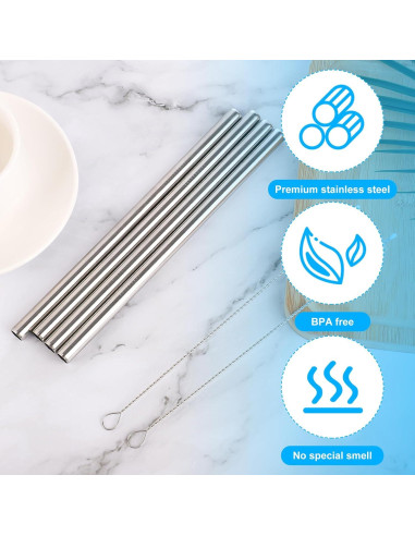 4 Pajitas de Acero Inoxidable Lasuroa para Botellas Owala 24oz 32oz