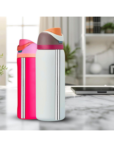 4 Pajitas de Acero Inoxidable Lasuroa para Botellas Owala 24oz 32oz