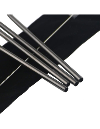 Set de Popotes de Metal Reutilizables Gugrida 4 Doblados 21.5cm