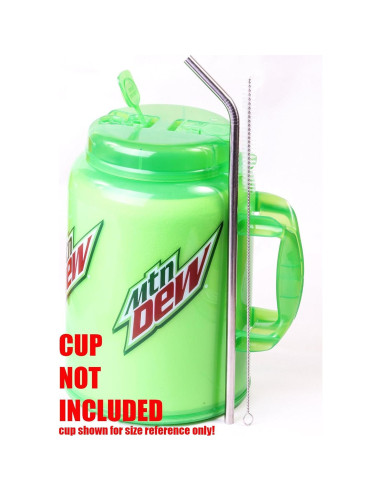 4 Popotes Jumbo Acero Inoxidable CocoStraw 35.56 cm + Puntas