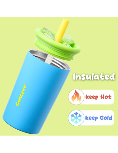Pack de 2 Tazas de Acero Inoxidable Gencywe 12 oz para Niños