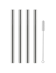 Paquete de 4 Pajitas Reutilizables Wobye 12mm Acero Inoxidable