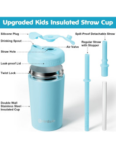 Taza Aislada para Niños Fimibuke 295 ml con Popote a Prueba de Derrames 2