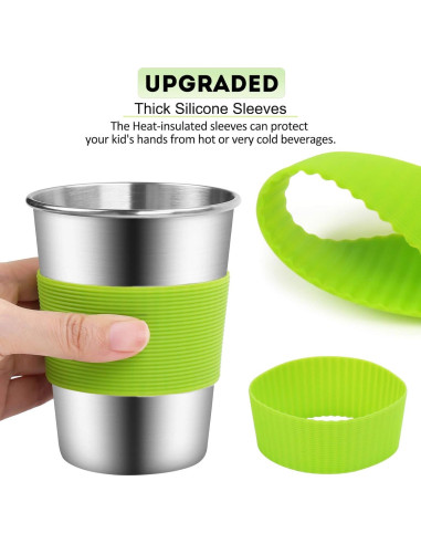 Tazas de Acero Inoxidable Yummy Sam 12oz con Pajitas - 5 Piezas