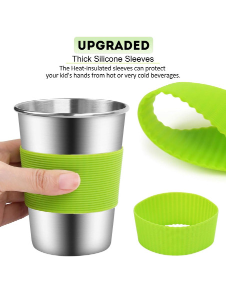 Tazas de Acero Inoxidable Yummy Sam 12oz con Pajitas - 5 Piezas