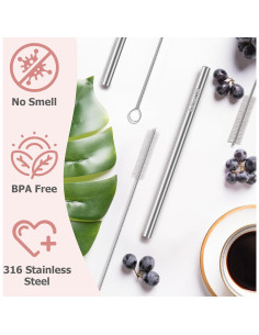 Popotes de Acero Inoxidable Kaitiaki 30oz 8.19" Ecológicos 2