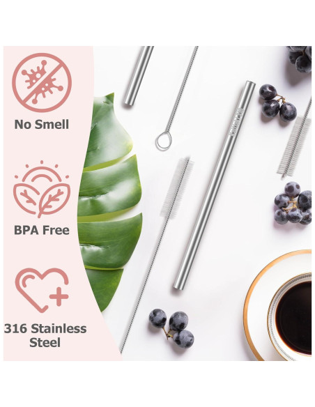 Popotes de Acero Inoxidable Kaitiaki 30oz 8.19" Ecológicos