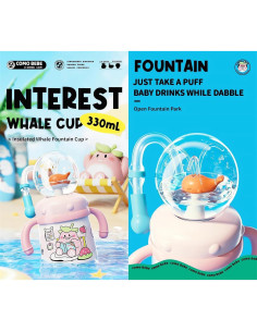 Taza de Acero Inoxidable LIONICE 710ml con Chorro de Ballena 2