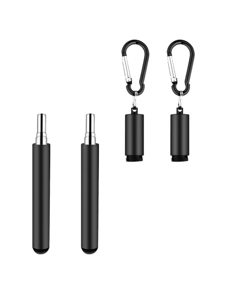 Popotes Reutilizables Plegables PHIRDE 2 PCS Acero Inoxidable