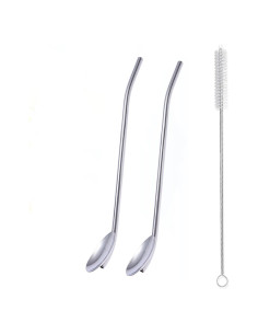 Pajitas Cucharas de Acero Inoxidable Sorfia 2 en 1 21.3 cm