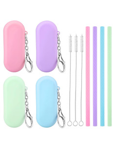 Pajitas Reutilizables Prasacco 4 Piezas con Estuche Portátil