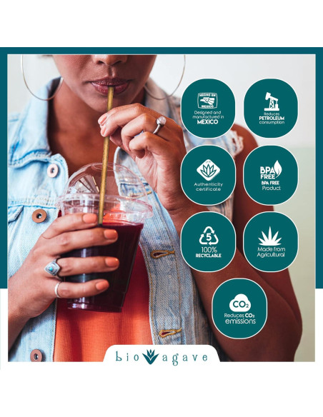 Pajitas Biodegradables BIO AGAVE 150 Pcs 15 cm Cortas