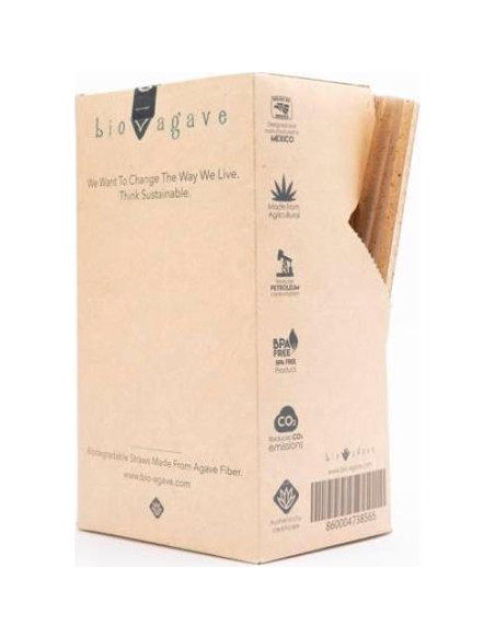Pajitas Biodegradables BIO AGAVE 150 Pcs 15 cm Cortas