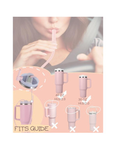 Popotes de Silicona Reutilizables Ionibloom 89 cm Rosa 2