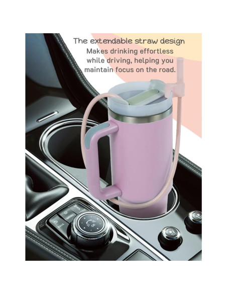 Popotes de Silicona Reutilizables Ionibloom 89 cm Rosa