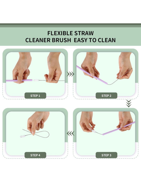 Popote Reutilizable de Silicona Hahe 23 cm Multicolor con Estuche