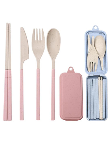 Juego de Utensilios Reutilizables OULIGET Plegables 2 Piezas