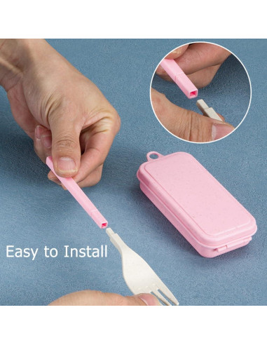 Juego de Utensilios Reutilizables OULIGET Plegables 2 Piezas