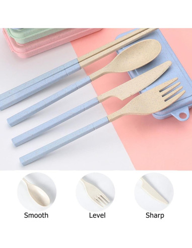 Juego de Utensilios Reutilizables OULIGET Plegables 2 Piezas