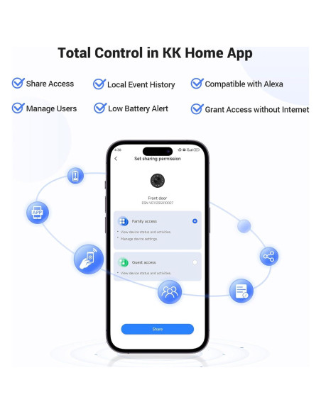 Cerradura Inteligente Veise Plata con App y Teclado Digital