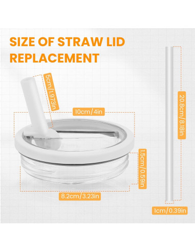Tapa de Popote Flip Mefosi 40 Oz a Prueba de Fugas Blanca