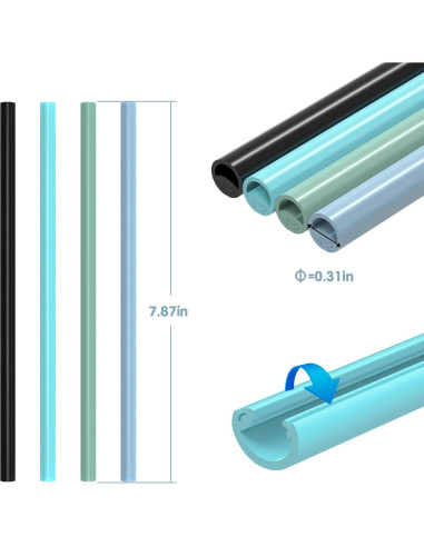 Popotes de Silicona Reutilizables Happy Create 20 cm 8 mm