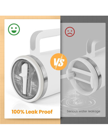 Tapa de Popote Flip Mefosi 40 Oz a Prueba de Fugas Blanca