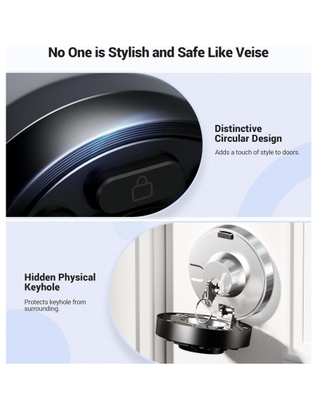 Cerradura Inteligente Veise Plata con App y Teclado Digital