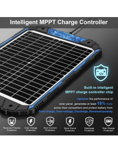 Cargador Solar SUNER POWER 20W 12V MPPT para Baterías 2