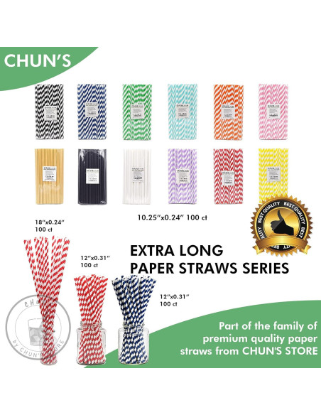 Popotes de papel Chunspak 5" negros biodegradables - 500 unidades