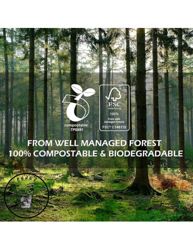 Popotes de papel Chunspak 5" negros biodegradables - 500 unidades