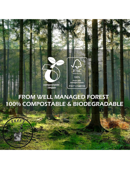 Popotes de papel Chunspak 5" negros biodegradables - 500 unidades