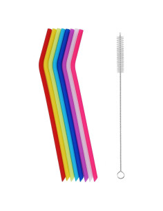 Pajitas Reutilizables de Silicona Tifanso - Paquete de 8