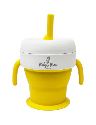 Taza Plegable 2 en 1 Baby's Brew Amarillo - Silicona BPA Free