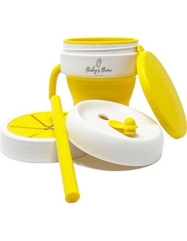 Taza Plegable 2 en 1 Baby's Brew Amarillo - Silicona BPA Free