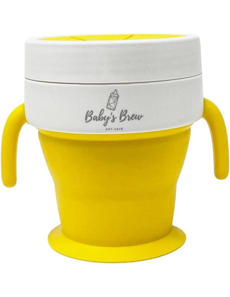 Taza Plegable 2 en 1 Baby's Brew Amarillo - Silicona BPA Free