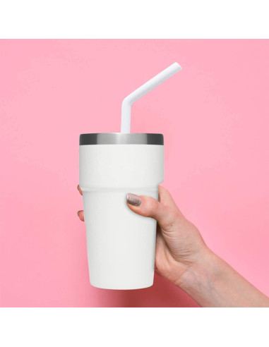 Conjunto de 6 Pajitas de Silicona Senneny Reutilizables 8mm