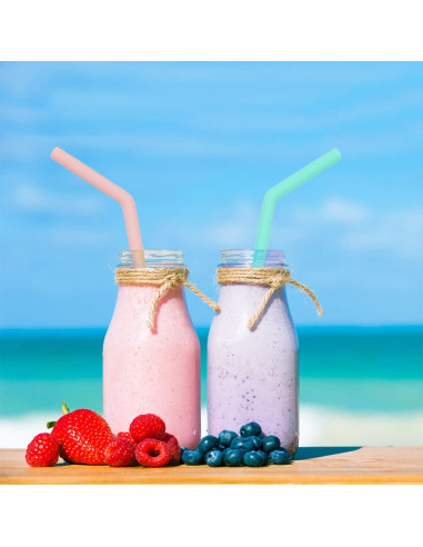 Conjunto de 6 Pajitas de Silicona Senneny Reutilizables 8mm