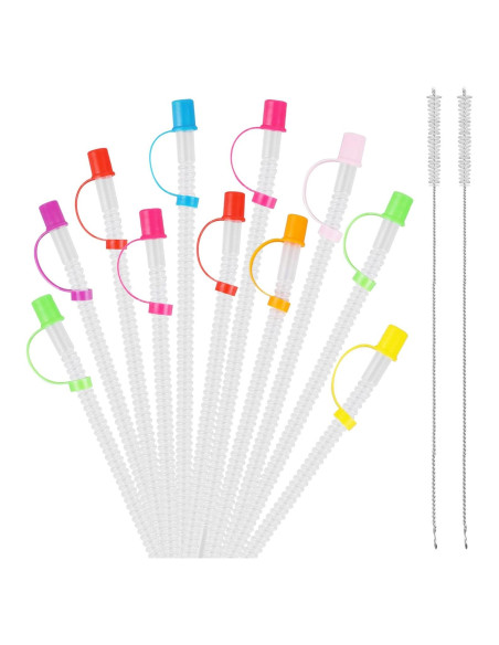 Paquete de 24 Popotes Flexibles Reutilizables Mozeat Lens 28cm Paquete de 24 Popotes Flexibles Reutilizables Mozeat Lens 28cm