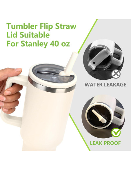 Tapa de Popote Flip Kurotel para Taza Stanley 40 oz - Paquete de 2 Tapa de Popote Flip Kurotel para Taza Stanley 40 oz - Paquete de 2