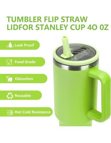 Tapa de Popote Flip Kurotel para Taza Stanley 40 oz - Paquete de 2