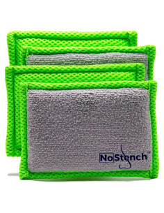 Esponja de Cocina NoStench 4 Piezas Microfibra Antibacteriana