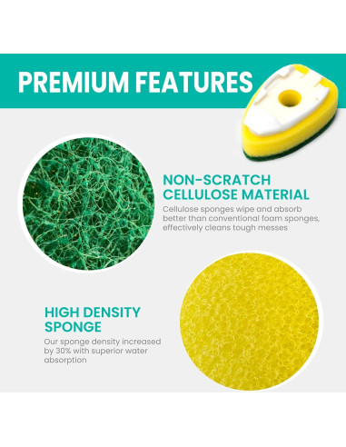 Kit de Manija Dish Wand HELIME con 5 Recargas Sin Rasguños