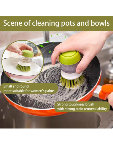 Dispensador de Jabón UGWKivd con Cepillo y Soporte - Gris