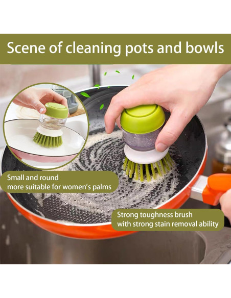 Dispensador de Jabón UGWKivd con Cepillo y Soporte - Gris