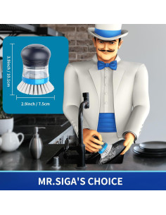 Cepillo de Palma con Dispensador de Jabón MR.SIGA - Azul Marino 2