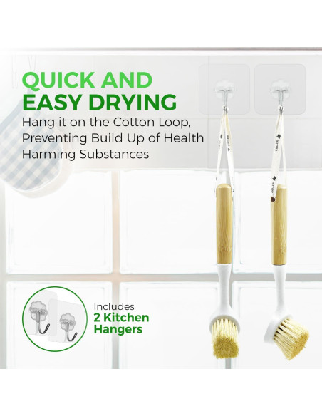 Juego de 2 cepillos de fregado AIRNEX de bambú y sisal