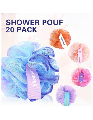 Paquete de 20 Esponjas de Ducha Loofah Showertime 25.5cm
