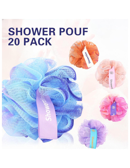 Paquete de 20 Esponjas de Ducha Loofah Showertime 25.5cm