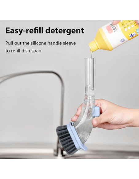Cepillo de Cocina DAPOWER con Dispensador de Jabón Reemplazable Cepillo de Cocina DAPOWER con Dispensador de Jabón Reemplazable